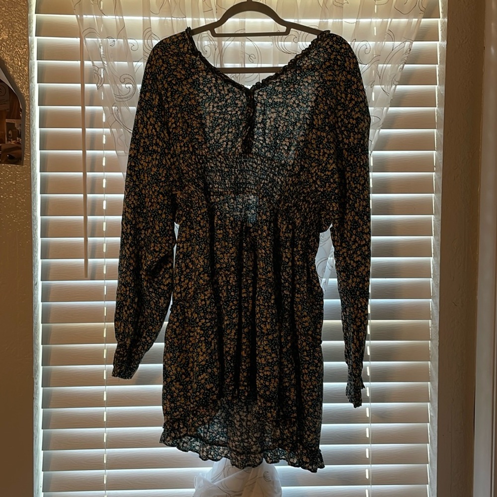 Shibever Dark blue floral dress